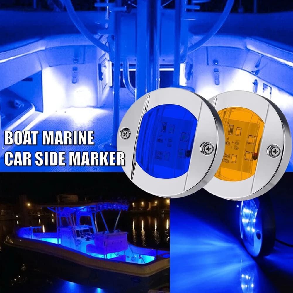 4PCS Luci marine per barche Luce di navigazione Lampada di posizione impermeabile per camion RV Yacht poppa di ancoraggio poppa DC 12V 6LED luce poppa