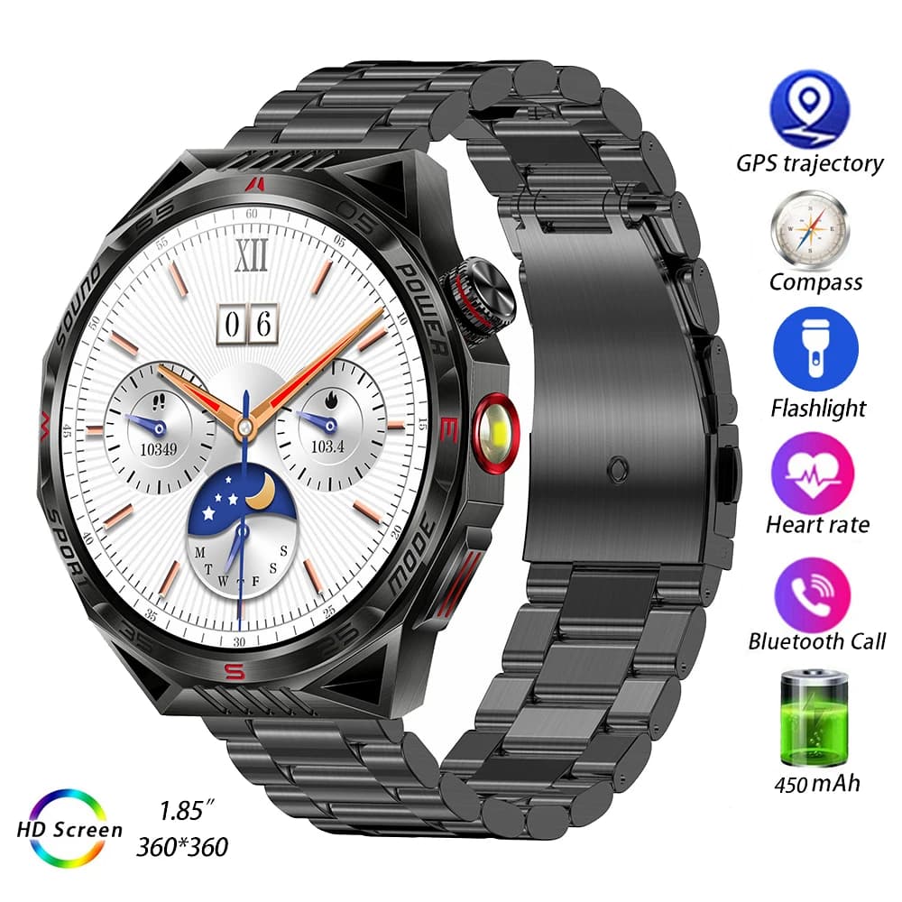HT28 Smart Watch Uomo Donna Orologi da polso digitali Sport all'aria aperta Torcia elettrica Luce laser Bussola Smartwatch 2025 Orologio da polso fitness