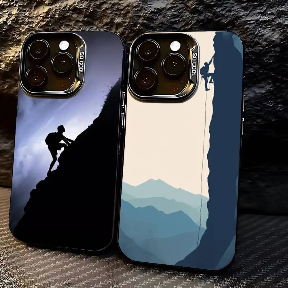 Custodia Antiurto per iPhone 17, 16, 15, 14, 13, 12, 11, Pro, X, Xs, Max, Plus con Design da Arrampicata