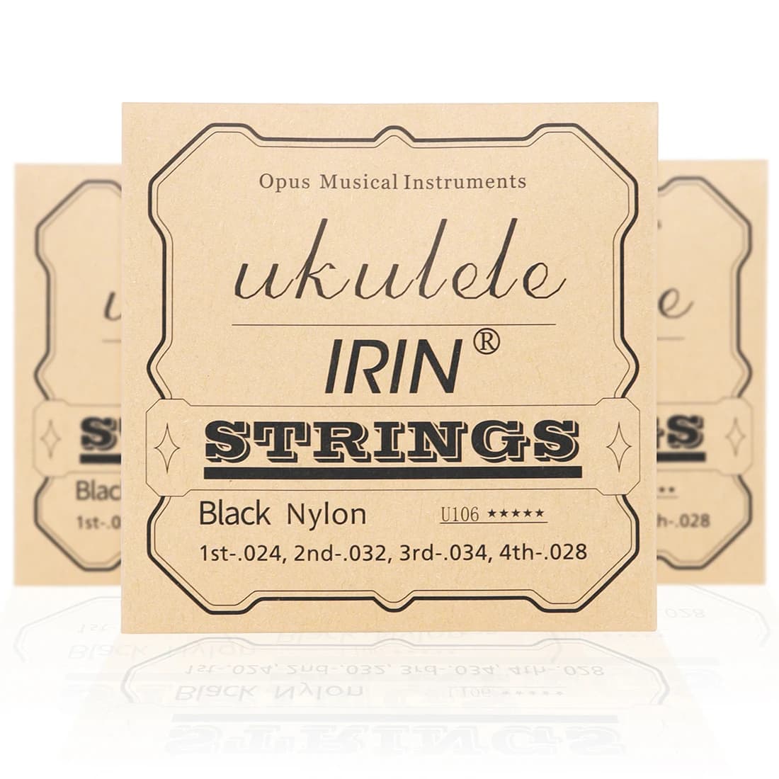 Corda per ukulele IRIN Nylon nero/trasparente Facile da sostituire Accessori per corde per chitarra durevoli Confezione in scatola di cartone a 4 corde