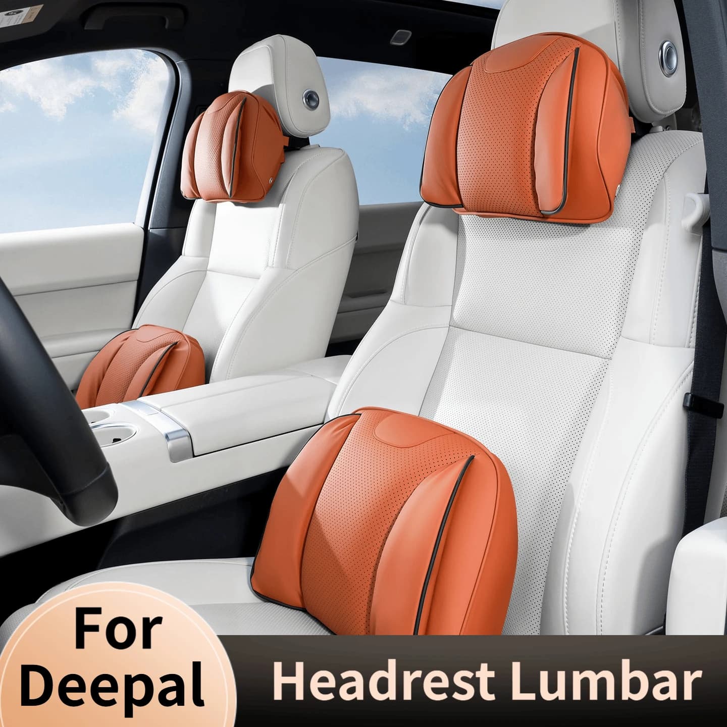 Leather Headrest Lumbar Support Set For Deepal SL03 S05 S07 L07 G318 E07 Comfort Car Neck Pillows Waist Pillow Auto Accessories