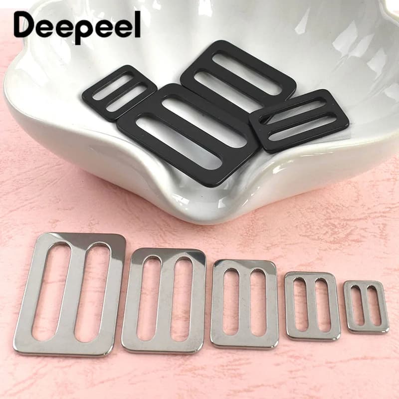 5/10 Pezzi Fibbie Scorrevoli Tri-Glide in Acciaio Inossidabile da 15-50mm per Cinghie Borsa, Anelli di Regolazione, Collari per Animali Domestici, Fibbie per Cinture, Accessori Hardware