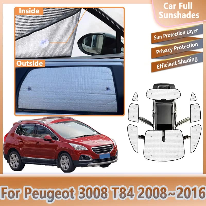 Parasole Completo per Auto Peugeot 3008 T84 2008-2016 2010 2012 2013, Protezione Anti-UV per Parabrezza, Accessori Auto