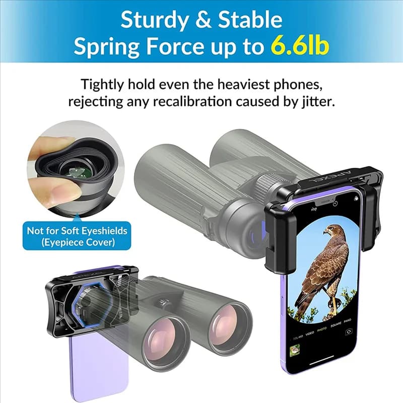 AEE3-APEXEL Phone Adapter for Black Telescope Universal Telescope Adapter for Telescope, Monocular, Binoculars, Microscopy