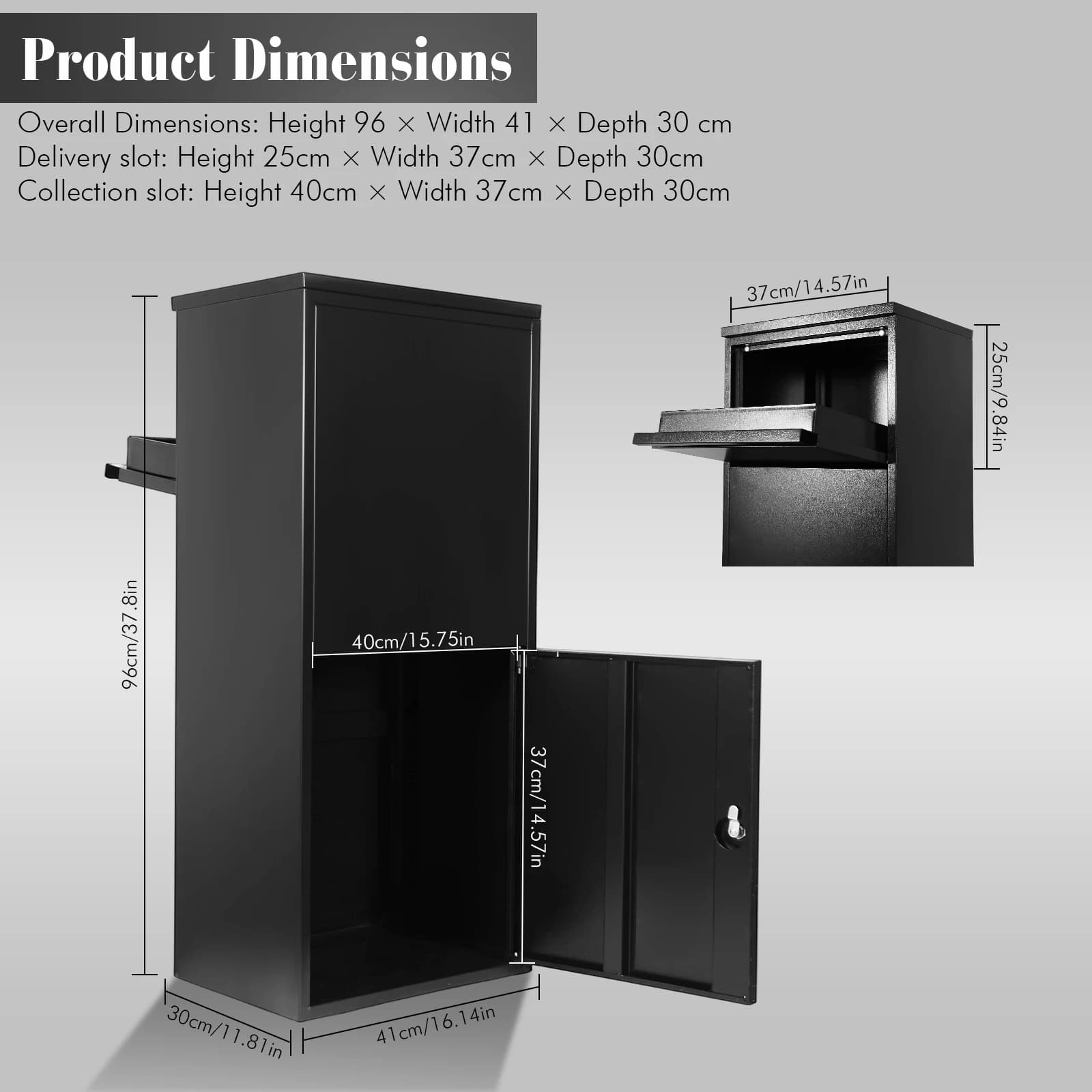 Mailbox Package Delivery Boxes for Outside Extra Large Parcel Drop Boxes with Secure Storage Anti-Theft Galvanized Steel Waterpr