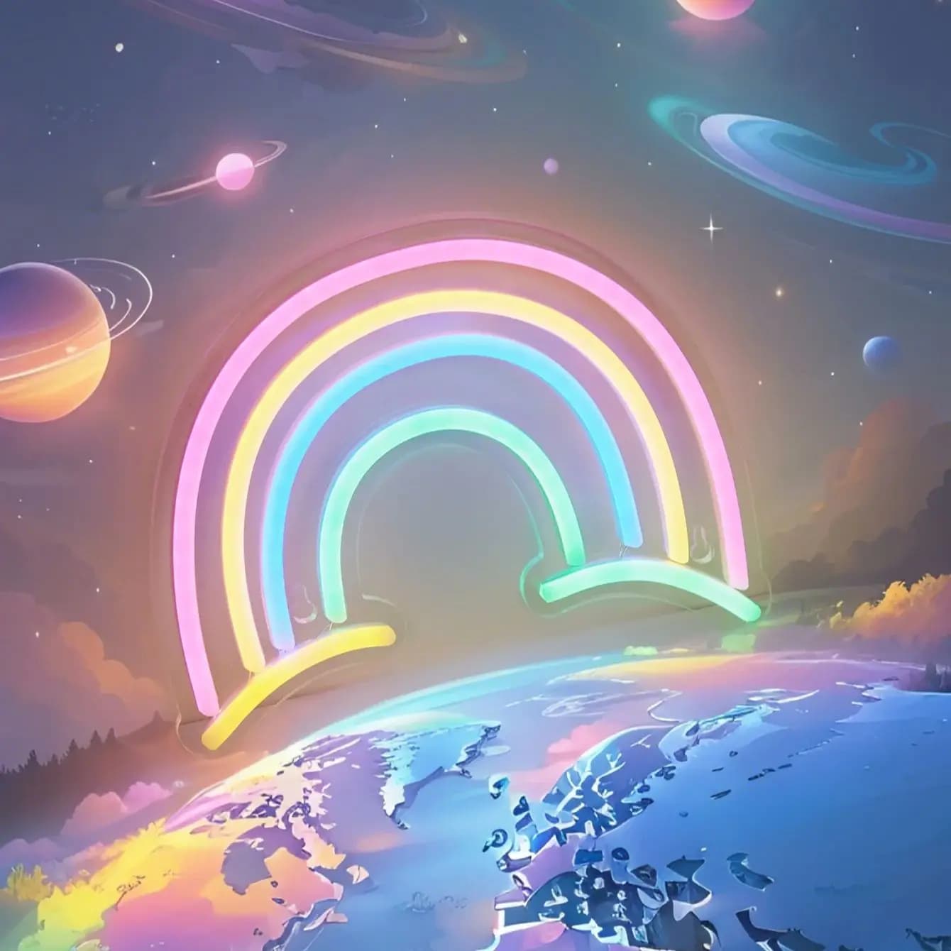 Chi-buy Insegna Luminosa LED Neon Arcobaleno Alimentata Tramite USB, Luce Notturna Adatta per Camera da Letto, Matrimoni, Halloween, Ringraziamento, Natale