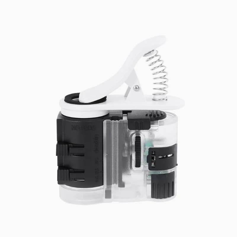 Microscopio mobile con interfaccia universale con lenti multiple per carte, lente d'ingrandimento per identificazione in porcellana avvolta in tessuto