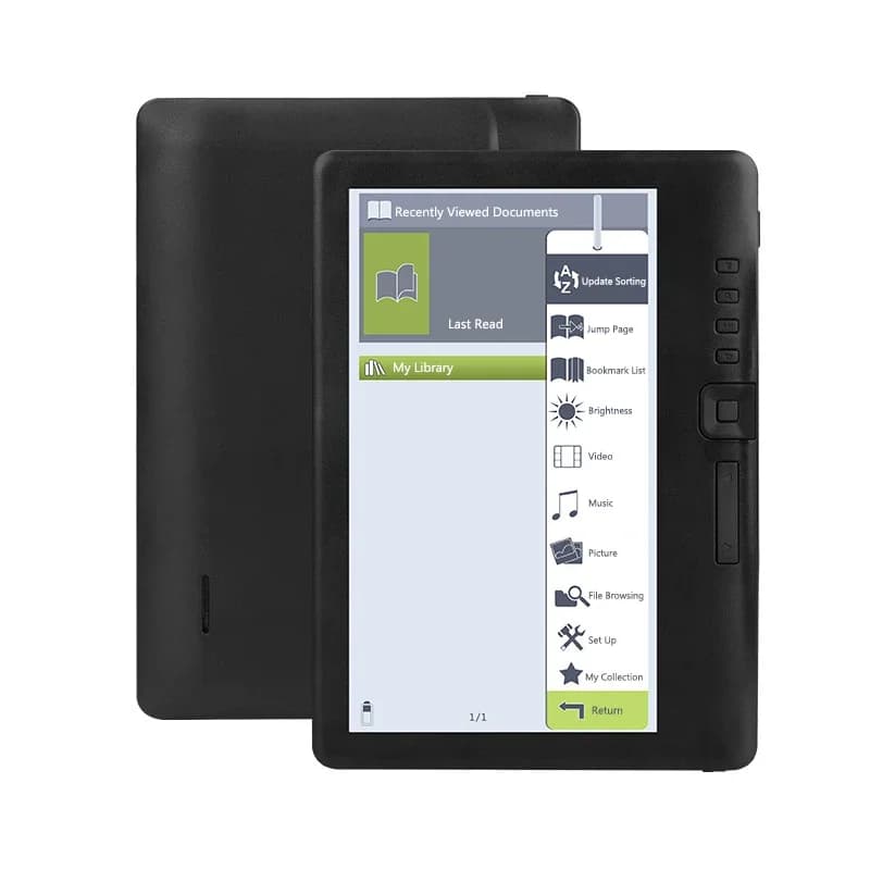 Portable 7inch Ebook Reader Colorful Screen Supports Memory Card Digital Book Read E‑book Read E‑book E‑book Reader 4GB/8GB/16GB