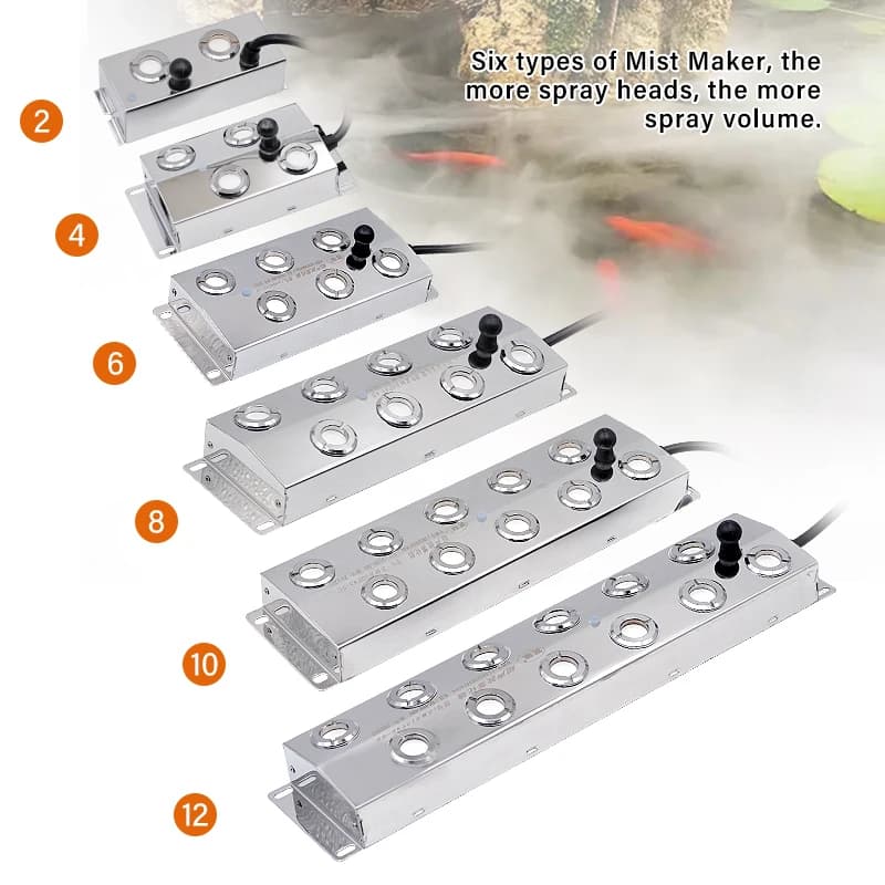 2/4/6/8/10/12 Testa Ad Ultrasuoni Mist Maker Fogger per Umidificatore Idroponica Nebulizzatore Atomizzatore Ad Ultrasuoni Piastra DC 45V