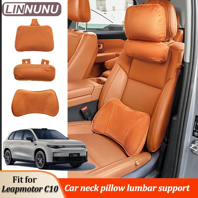 Linnunu Cuscino Poggiatesta e Supporto Lombare per Auto Leapmotor C10, Accessori Interni Auto, Cuscino in Spugna per Alleviare la Pressione sul Collo, Cuscino Speciale per Sedili Auto