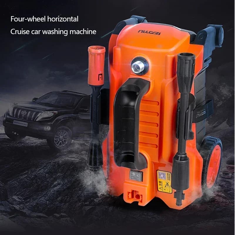 New Small Car Washing Machine High Pressure Horizontal Four Wheels Auto Brush for Car Pump for Artifacts Water Gun Cleaning Machine