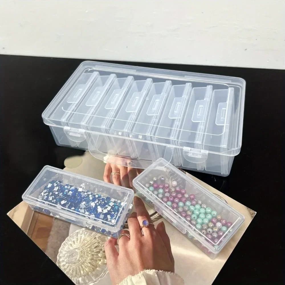 6/8/12 griglia di perline fai da te artigianali perline di vernice diamantata, scatola di visualizzazione di prodotti di gioielli, parti di utensili piccoli accessori scatola di immagazzinaggio