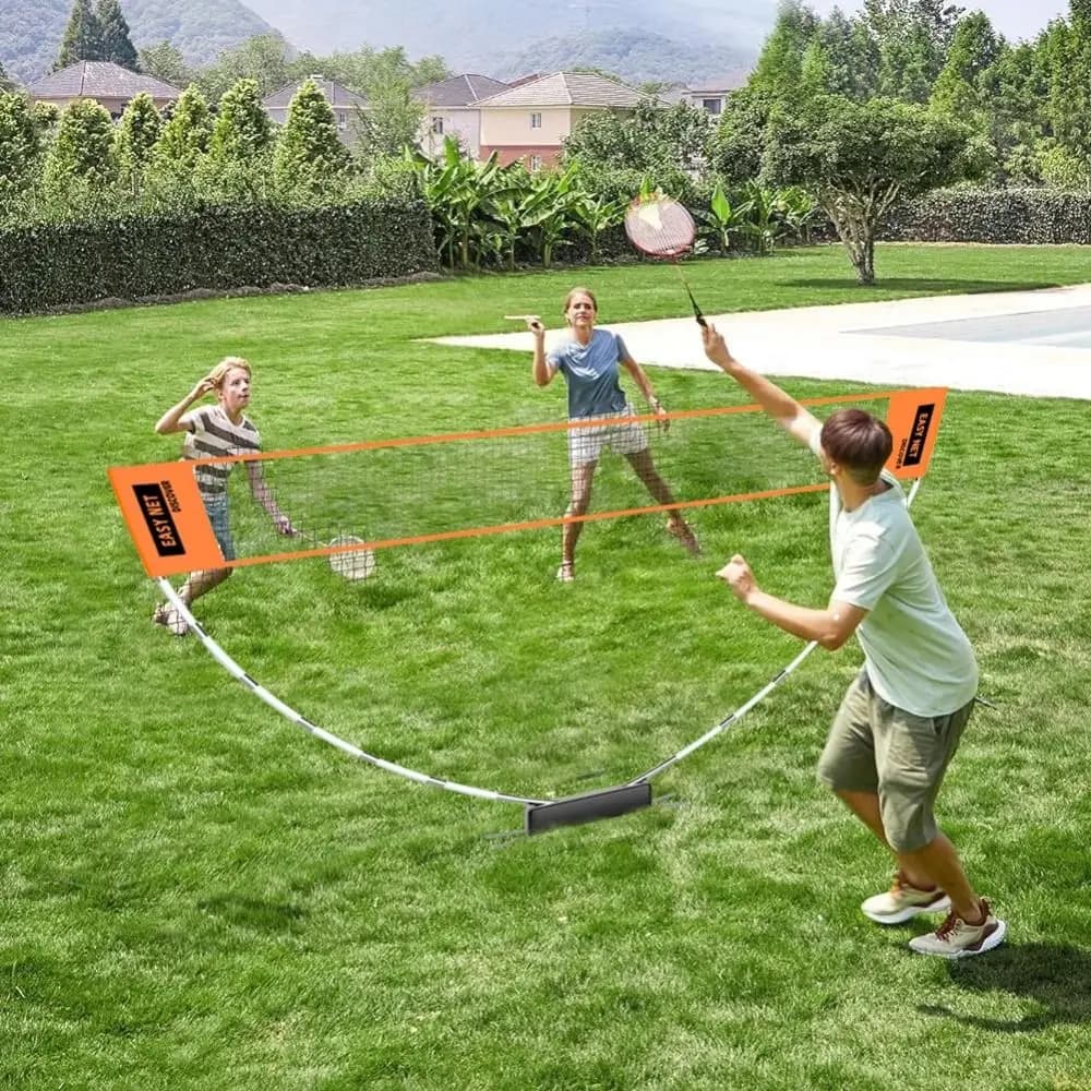 Rete da badminton regolabile in altezza con borsa per il trasporto, rete pieghevole per allenamento di pallavolo e tennis, facile da montare, professionale