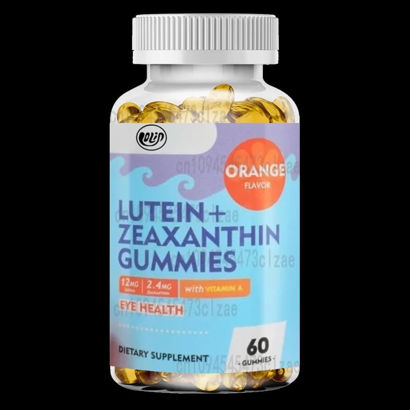 Vegetarian lutein gumellas containing zeaxanthin and vitamin A - Eye health supplements and brain function