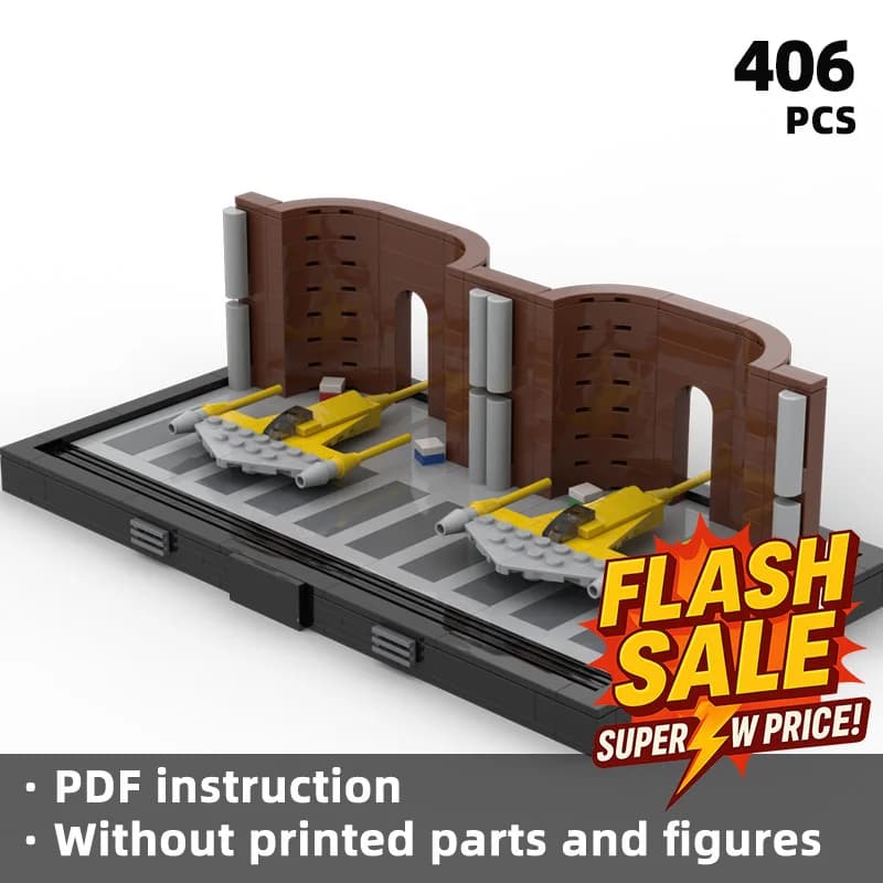 Mini blocco base per fantascienza Piccola scena Star film Stazione d'accueil Wind Spaceship Building Block