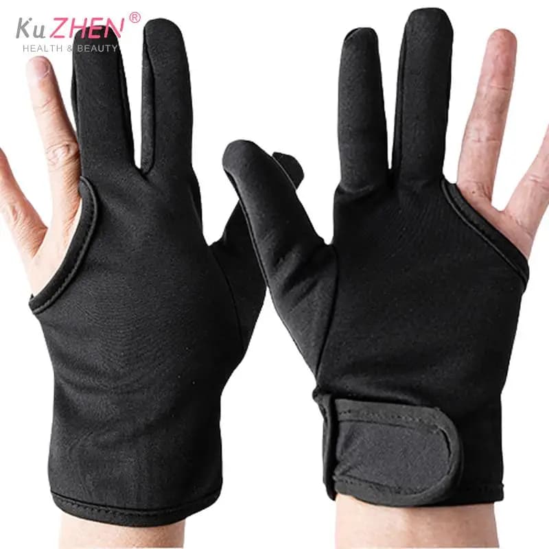 Guanti da parrucchiere Anti-permanente a 3 dita guanto da parrucchiere da barbiere resistente al calore protezione per le dita raddrizzamento dei capelli Styling arricciacapelli