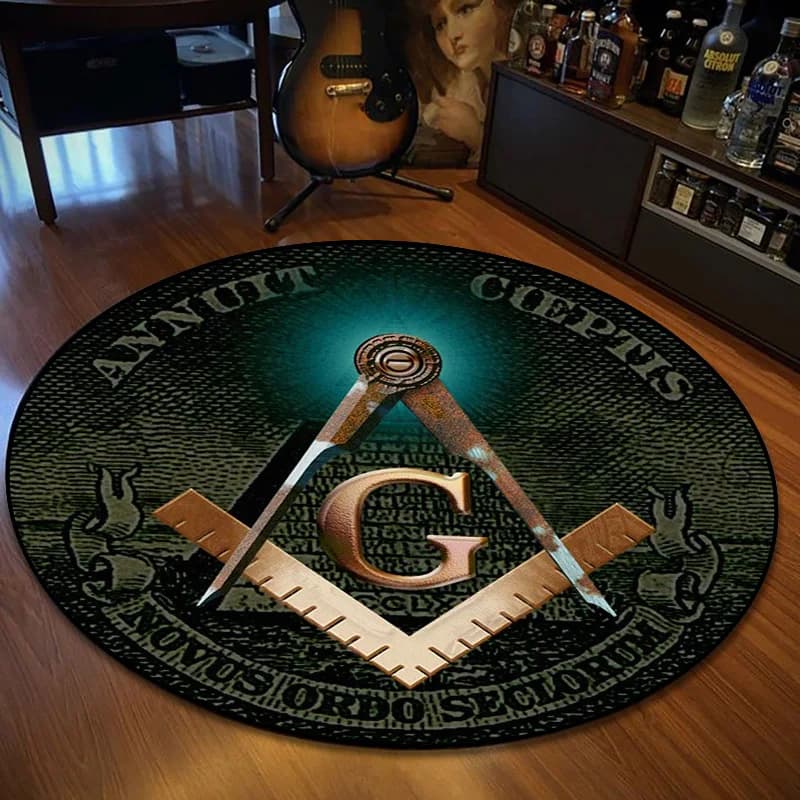 Retro Freemason Pattern tappeto rotondo flanella Sect tappeto interni decorazione della casa tappetino