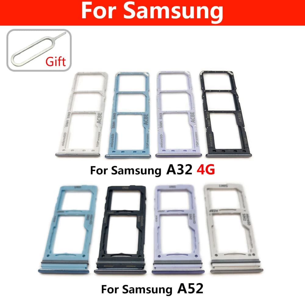 Vassoio scheda SIM SD per Samsung A52 A72 A32 Parte del cassetto dell'adattatore per slot per supporto chip SIM