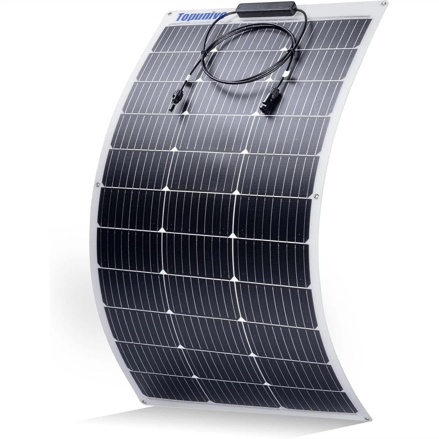 Pannello Solare Flessibile 100W 12V, Monocristallino 9BB, Semi-Flessibile per Camper, Barca, Rimorchio, Cabina, Van, Auto, Superfici Irregolari, Batteria