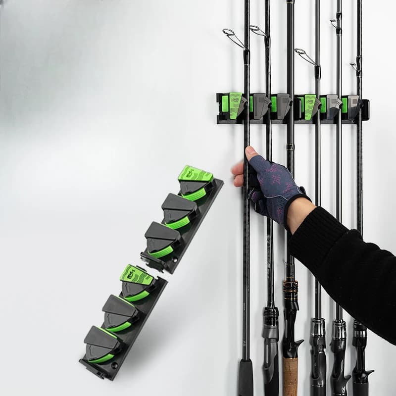 Fishing rod display rack Wall-mounted fishing rod bracket Wall-mounted non-punching storage rack Fishing tool accessories