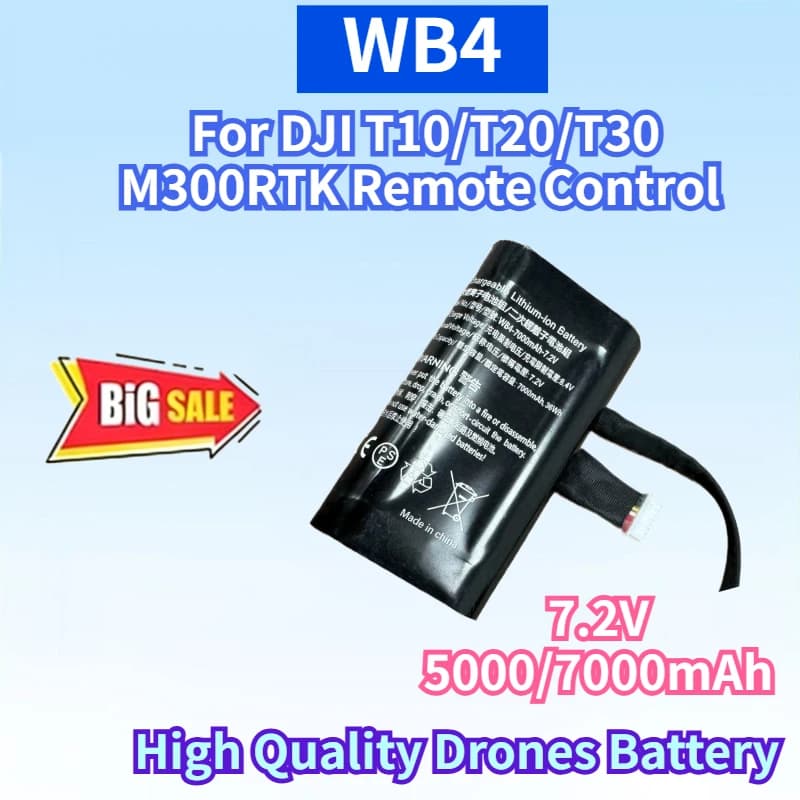 Nuova Batteria Ricaricabile WB4 7.2V 5000/7000mAh per Telecomando DJI T10/T20/T30 M300RTK, Droni Agricoli per Protezione delle Piante