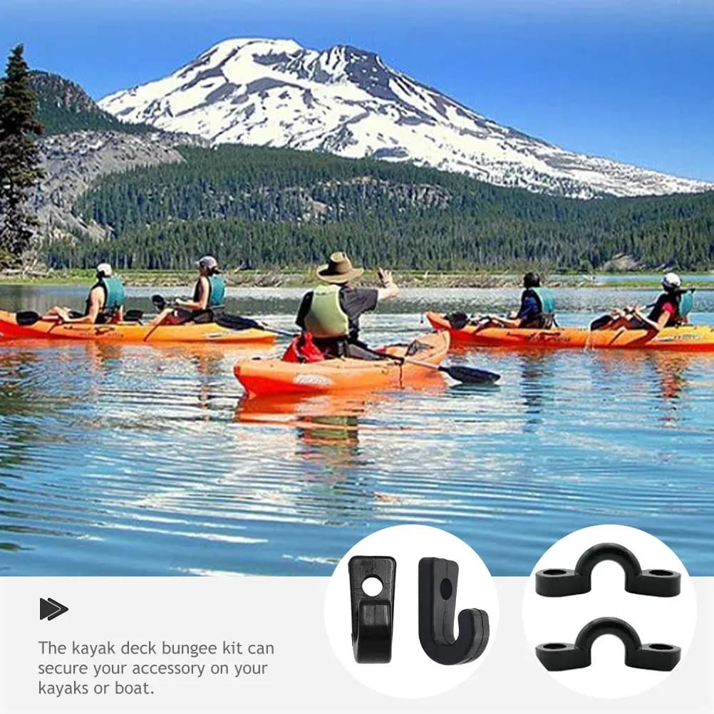 Set di Cavi Elastici per Kayak, Sistema di Fissaggio per Pagaie e Canne, Cinghie Elastiche con Ganci per Kayak