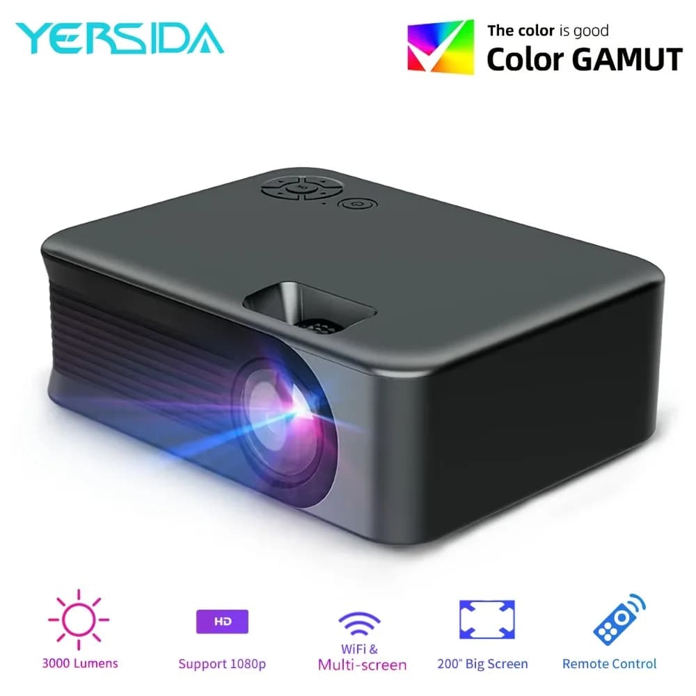 Il mini proiettore YERSIDA A30C Wifi Cinema Syncs telefono cellulare con schermo proiettore portatile per la casa supporta il proiettore di film 1080P