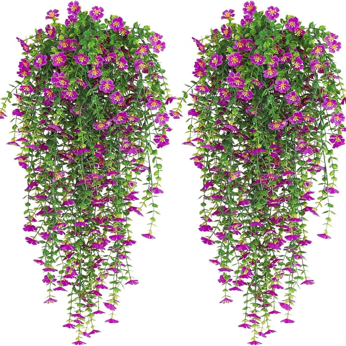 74cm Small Flower Vines Home Room Decor Hanging Artificial Plant Plastic Leaf Grass Wedding Party Wall Balcony Xmas Decoration