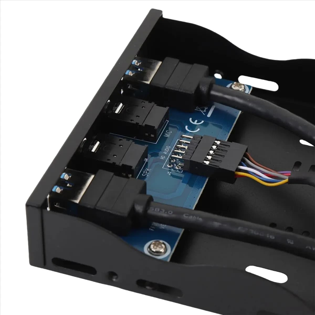 ABAN 3.5Inch 20Pin to 2 USB 3.0 Port HUB + HD Audio PC Floppy Expansion Front Panel