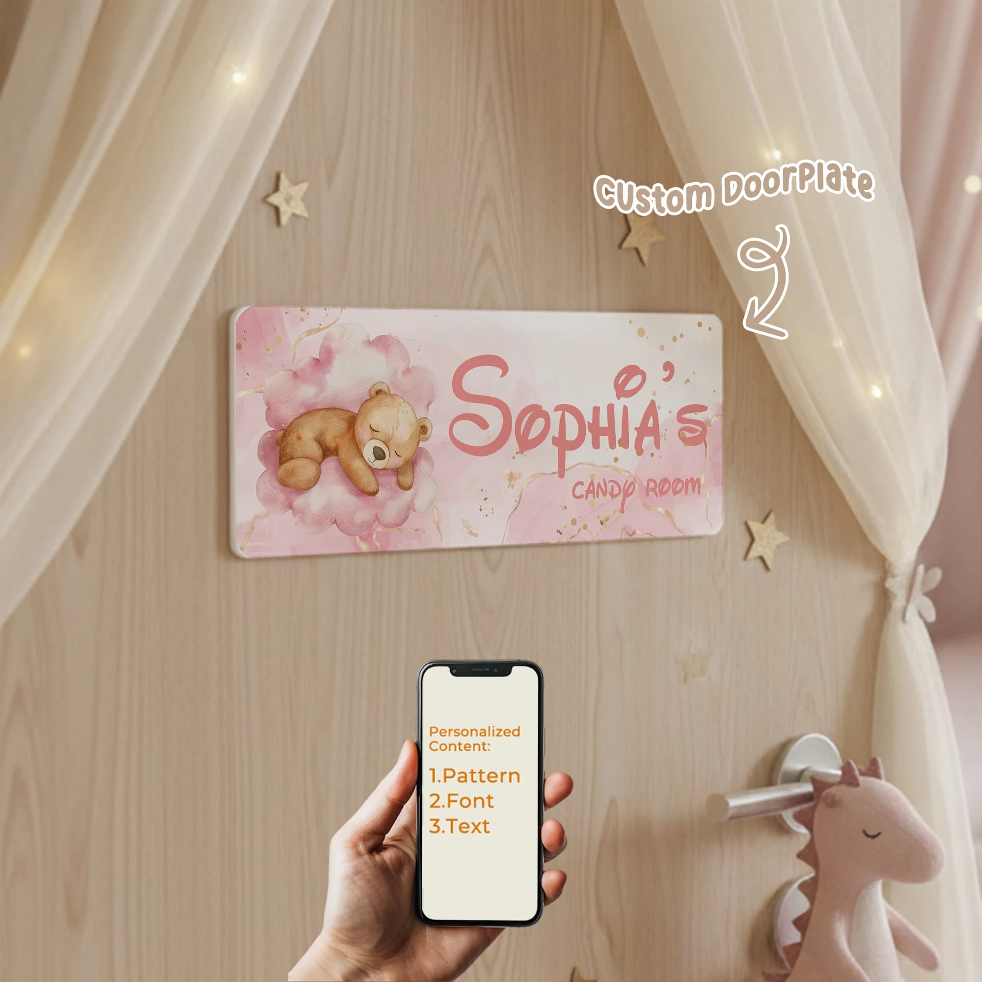 Targa in Acrilico Personalizzata con Nome/Testo per Camera da Letto, Porta, Asilo, Stanza dei Giochi, Soggiorno, Decorazione Casa, Regalo per Ragazzi