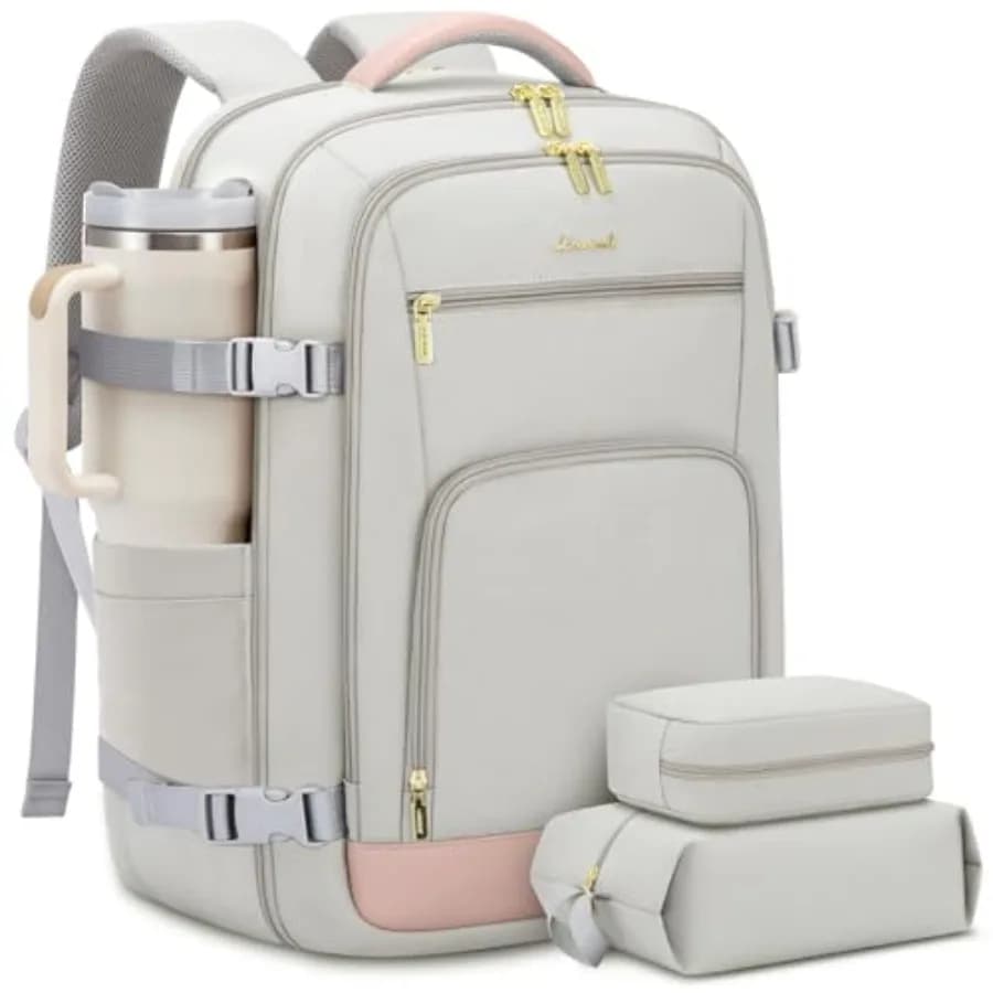 Zaino da viaggio per donna, zaino da viaggio da 40 litri approvato per il trasporto aereo, borsa da viaggio per oggetti personali TSA adatta per laptop da 17 pollici, Business We