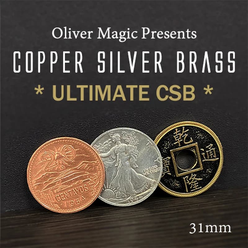 Ultimate CSB 31mm Rame Argento Ottone Moneta Trucchi magici Close Up Illusione Trasformazione moneta Magia Magia Mago Prop Gimmick