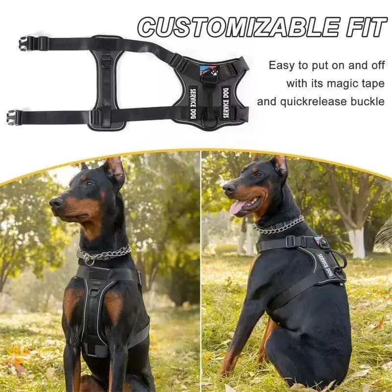 New large-sized dog tactical chest-back night reflective vest-style pet leash for dogs, pet supplies