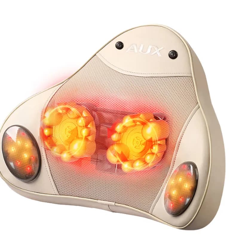 Massaggiatore Shiatsu 3D per Schiena con Calore, Vibrazione a 3 Livelli per Collo e Spalle, Cuscino Massaggiante Profondo Traspirante per Comfort Lombare