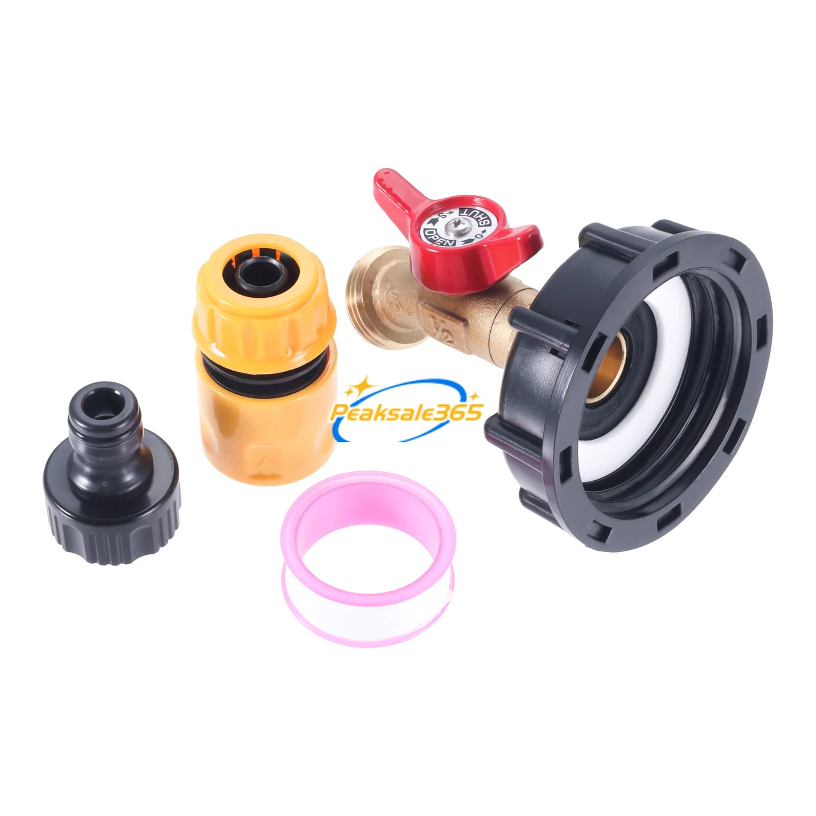 Tote IBC tank adapter with big thread from 2.36 "1/2" male input NPT 3/4 "water interception valve height socket tap connector for garden hose
