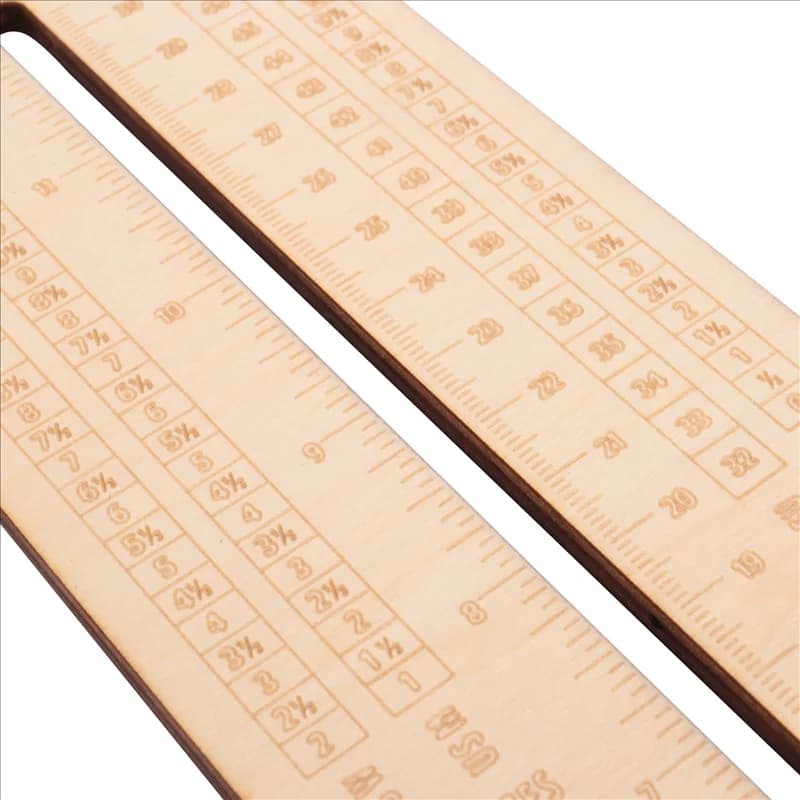 Calzino in legno bloccanti per ago da maglia calibro all'uncinetto dimensione misurazione righello strumento per tessitura strumento di misurazione dell'ago 32 X 8 X 0,5 cm-