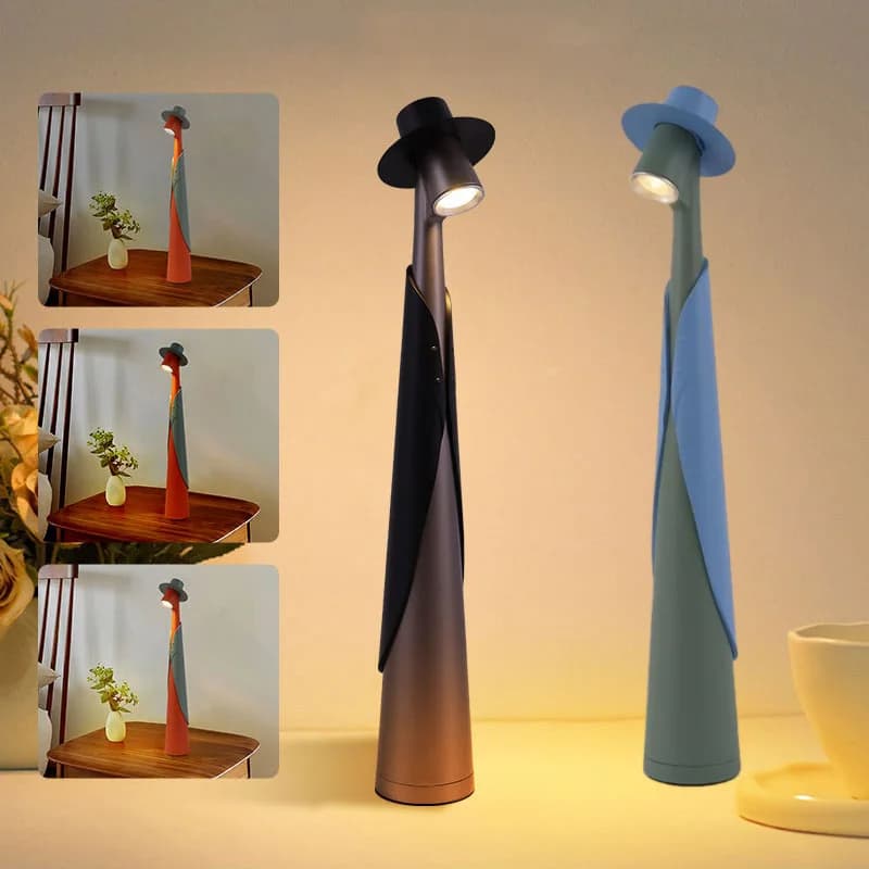 Lampada da scrivania alta a LED con ricarica wireless, luce dimmerabile touch superiore, soggiorno creativo, tavolo da pranzo, decorazione della tavola, luce ambientale