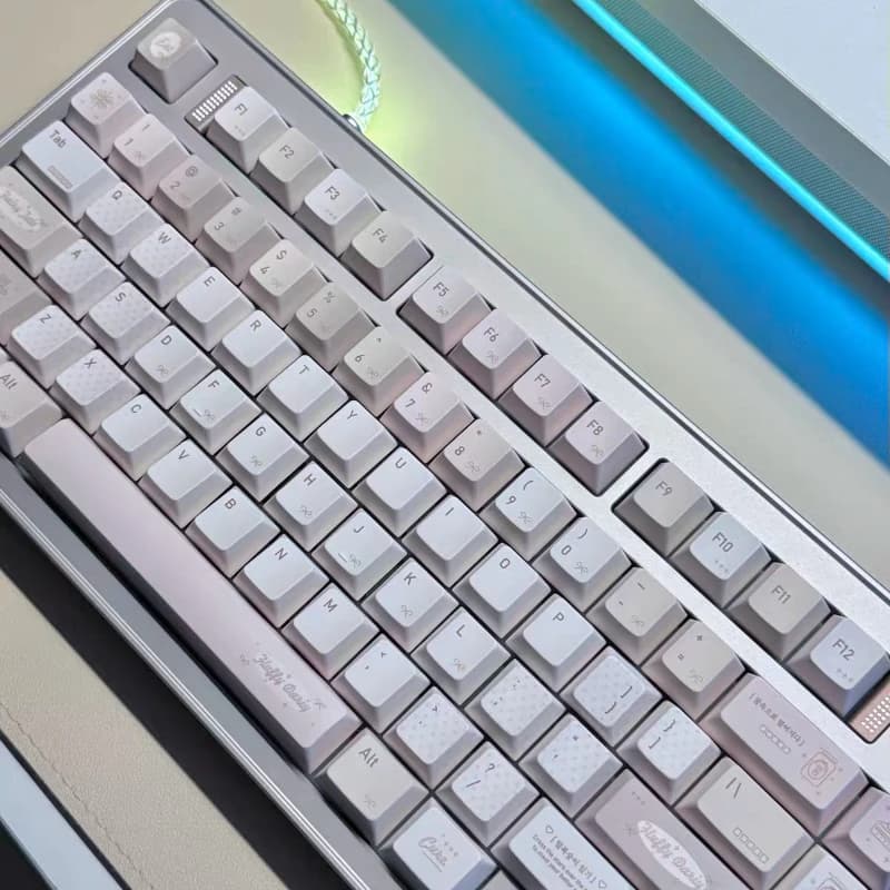 Set of Theme Pink Keys Powder Proteins, Customised with Sublimation, Cherry Profile, Original Keys for Mechanic Keyboard, Gift for Friends