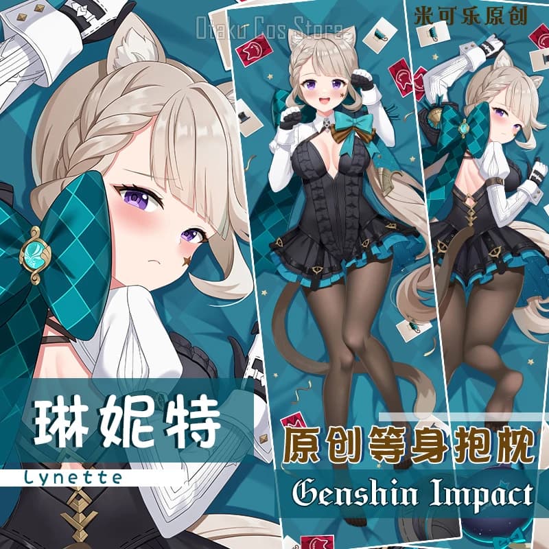 Game Anime Genshin Impact Lynette Sexy Dakimakura Hing Body Houses Japanese Bed Linen for pillow