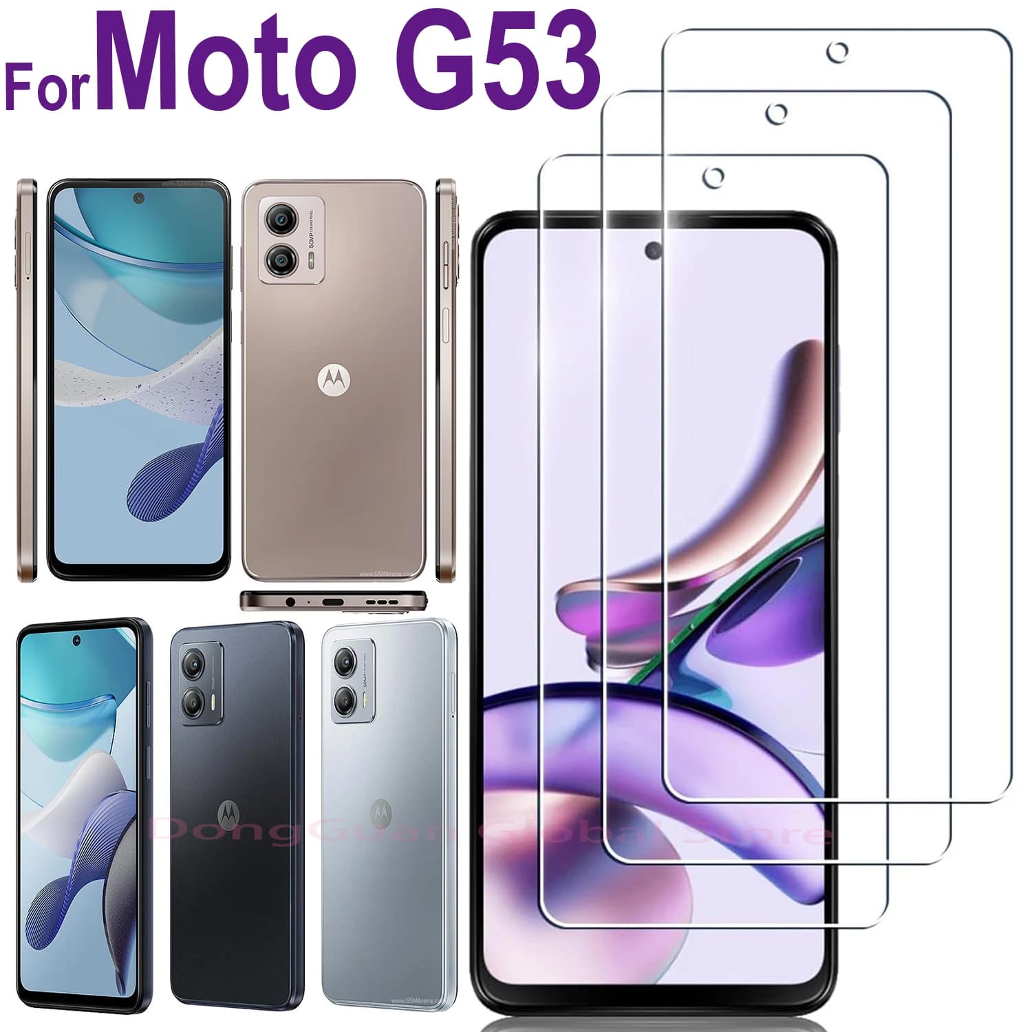1/2/3/4 pezzi di protezione per schermo in vetro temperato per Motorola Moto G53