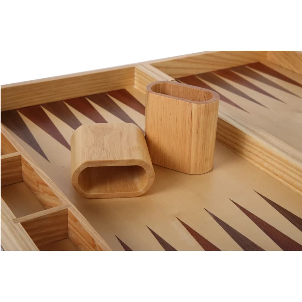 Set da gioco da tavolo portatile personalizzato OEM set all'ingrosso da viaggio per bambini con backgammon in pelle rossa di lusso