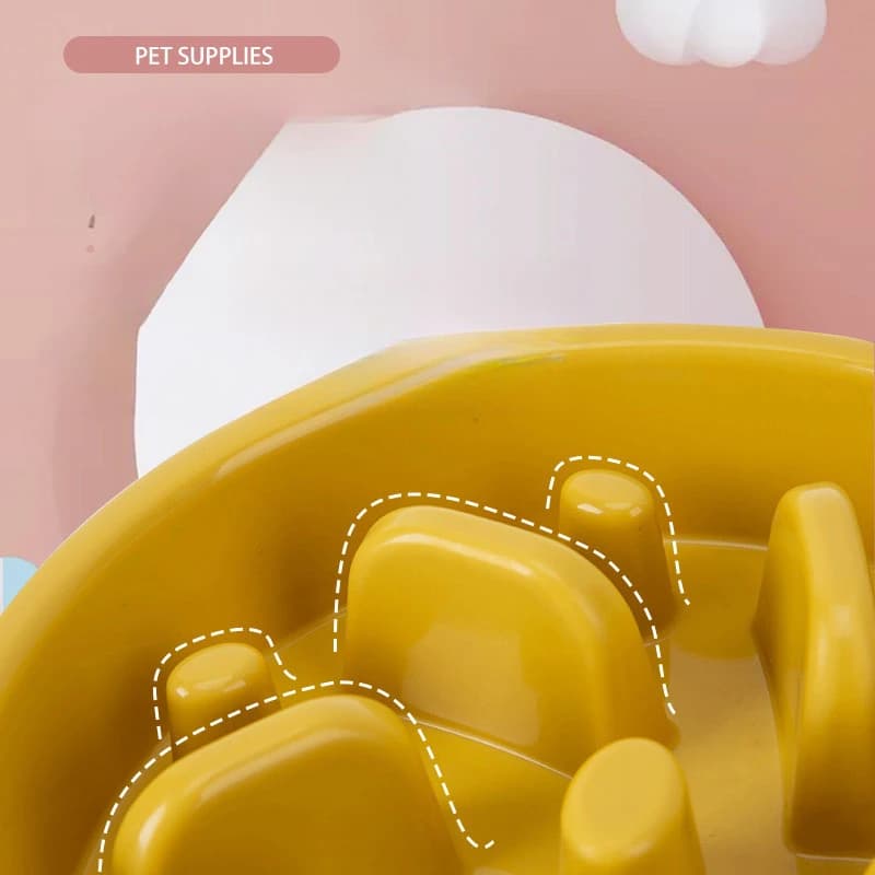 Ciotola per Animali Domestici, Piatto per Cibo per Cani e Gatti, Alimentatore Lento Anti-Soffocamento con Base Antiscivolo, Accessori per Animali in Plastica per Alimenti