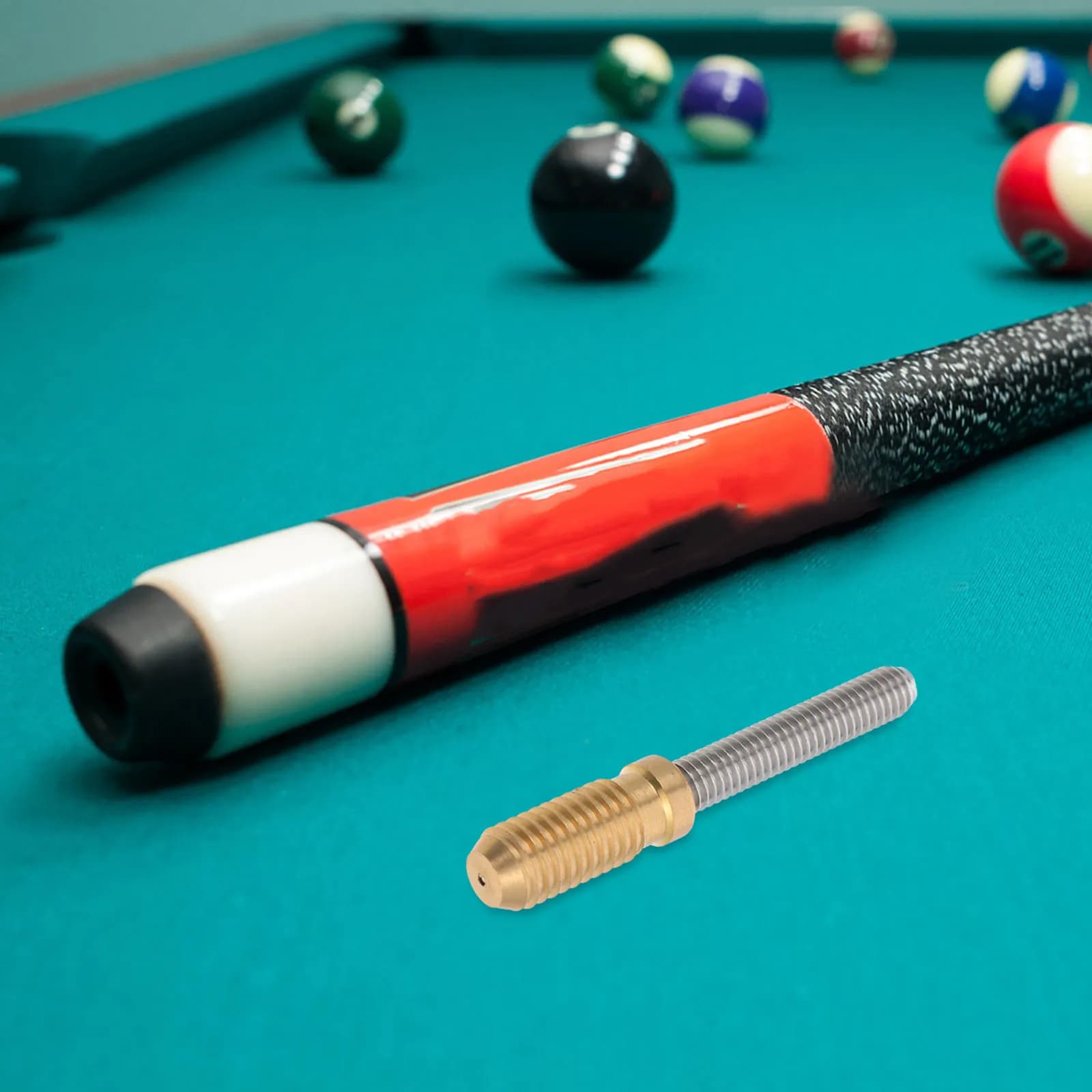 Billiard Pool Cue Extender Upgraded 14-Tooth Joint Pin Screw System Secure Connection Professional Billiard Cue Joint Insert