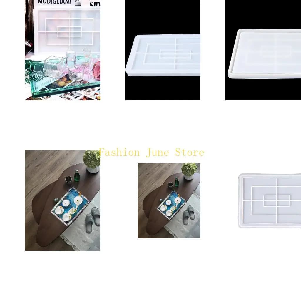 N5KA Rectangle Tray UV Crystal Epoxy Mold Serving Plate Resin Silicone Mould DIY Crafts Home Decorations Casting Tool