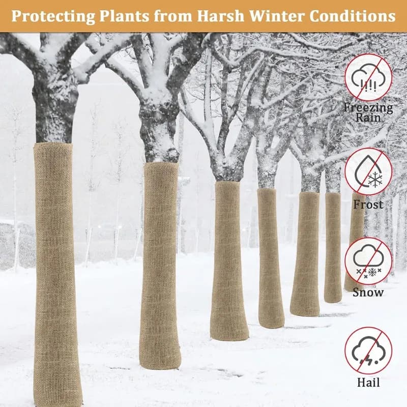 Y42A-Cloth Fabric Roll For Outdoor Plants-Burlap Plant Covers-Freeze Protection-Winter Frost Blanket For Bushes Trees Potted Pla