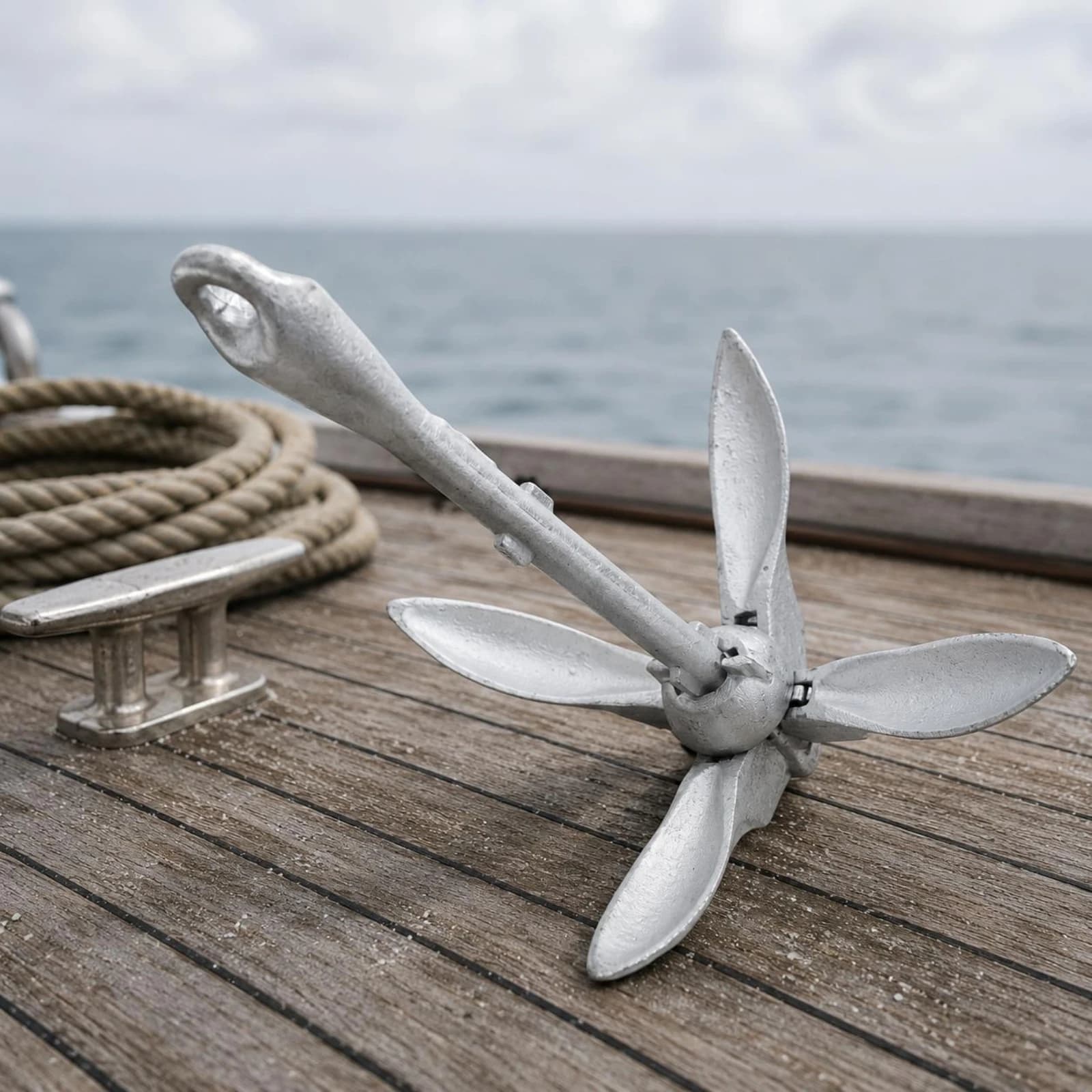 Hot Dip Galvanized A-type Anchor Folding Grapnel Boat Anchor Heavy Duty Watercraft Equipment for Marine Use