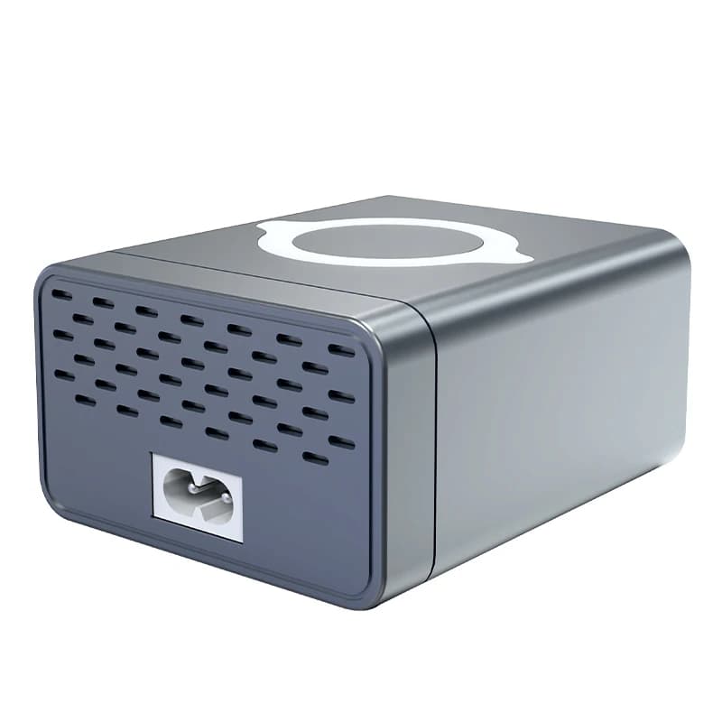 New 80W Color Display Multi-Port Charger - Simultaneous Multi-Device Wireless Charging for Smartphones, Laptops, and Tablets