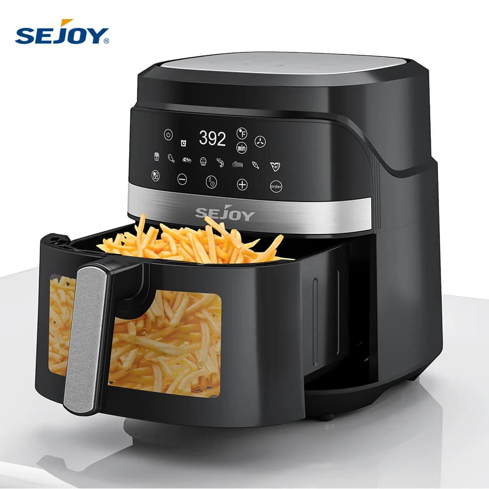 Air Fryer Sejoy 8-in-1, Electric Oven 6 Liters Without Oil, Functions: Frying, Roasting, Cooking, Dehydrating and Keeping Food Hot