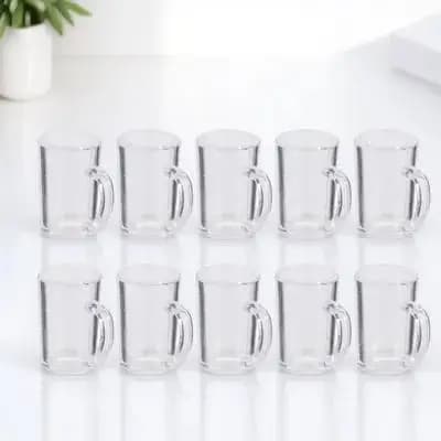 10Pcs Mini Resin Beer Cups Smooth Surface Non-Deformable Miniature Beer Mug Models for Mini House Landscape Adornments