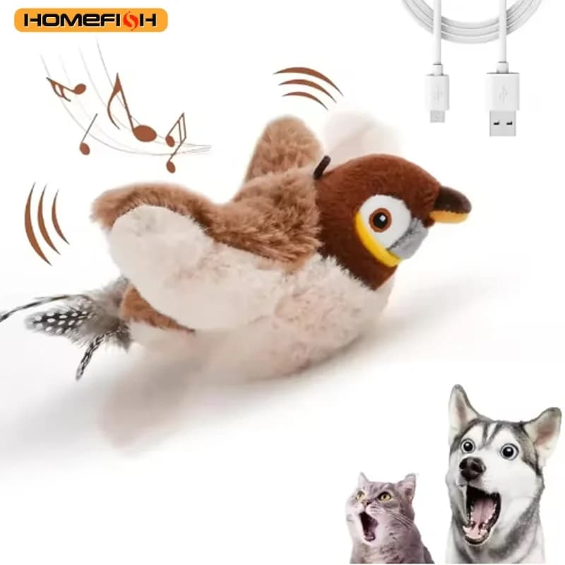 Hot Simulated Bird Cat Toy Interactive Toys Rechargeable Dog Cooking Bird Beat (no Fly) Pet Toy Activated Tocco